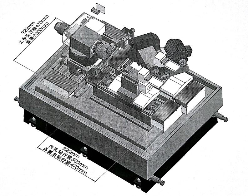 復(fù)合磨床內(nèi)部三維圖